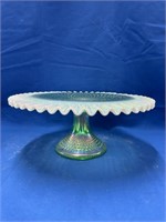 Fenton Willow Green Carnival Opalescent Hobnail
