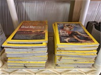 Shelf with National Geographic magazines, shelf