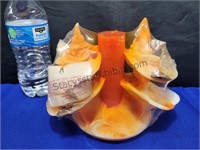Orange Seashell Handcrafted Candle