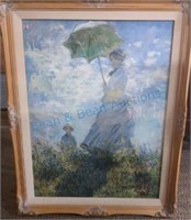 Woman with parasol by Monet print