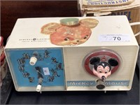 Vintage Mickey Mouse alarm clock radio.