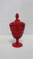 Ruby Red Candy Jar with Lid
