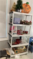 White Shelf With Holiday Decor