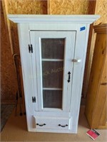White Wooden Cabinet with Glass Panes -