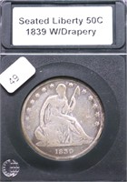 1839 SEATED HALF DOLLAR VG