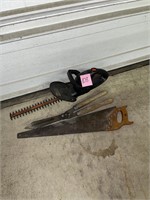 saw hedge trimmers and pruners lot