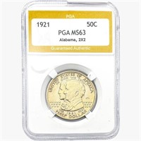 1921 Alabama Half Dollar PGA MS63 2X2