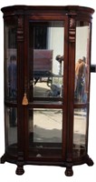 MAHOGANY CLAWFOOT CURIO / CHINA CABINET