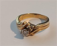 14k Gold Ring With Diamond 6grams