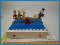 *ANTIQUE DONALD DUCK WIND UP MUSICAL JEWELRY BOX