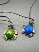 2 Turtle Necklaces Handcrafted in Ecuador