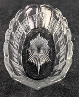 Vintage Etched Glass Celery Dish