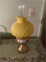 Gone with the wind style lamp, brass and electric.