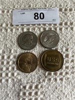 Sacajawea one dollar coin, 2-1979 Susan B Anthony