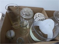 3 boxes misc. glass items