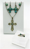4 Piece Turquoise & Sterling Set