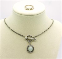 Sterling Necklace & Pearl Ring