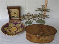 Rubber Stamp Holders, Clock, Woven Plate, & Box
