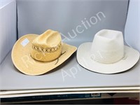 pair-cowboy hats- 1 straw, 1 felt