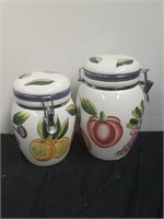Set of cute fruits canisters