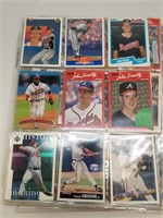 Assorted 90s Braves Baseball Cards, 8 Sheets