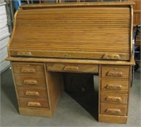 2 Piece Vintage Roll-Top Desk - Ready To Restore