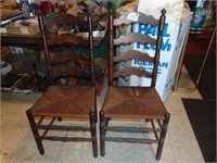 (2) Vintage Woven Seat Chairs