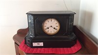 Black Marble French Mantle Clock