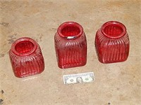 3ct Ruby Glass Canisters