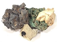 Magnetite Vivianite Chalcopyrite & Calcite