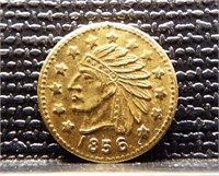 1856 California Gold Indian Token