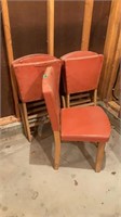 Three Vintage orange chairs