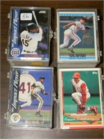 4 Stack sets of Baseball cards in case