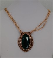 CU Barse Rose Gold & Emerald Necklace