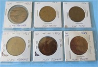 British UK One Cent Penny Coins 1962 - 1967