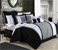 Queen Chic Home 8-Piece Embroidery Comforter Set,