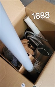 Duct work parts, light fixture, pvc pipe