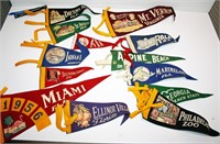 (13) Pennants - 1956 Miami Fla - Mt. Vernon -