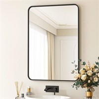 HARRITPURE Rounded Bathroom Mirror, 26“ x 38”