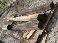 Three railroad ties and an 8x8 post 8 ft