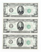 Coin 3 Federal Reserve $20 Notes - Series 1934 B