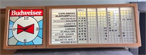 Vintage Budweiser lighted clock bar sign