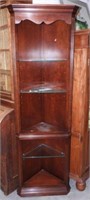 Lot #2207 - Cherry finish corner curio cabinet