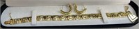 14k Gold Greek Key 8" Bracelet Earrings Pendant