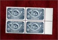 CANADA 1957 UPU CONGRESS MNH STAMP BLOCK
