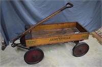 Janesville wooden wagon with soap box wheels