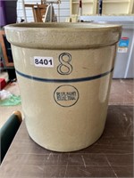 8-Gallon Whitehall Blue Band Stoneware Crock