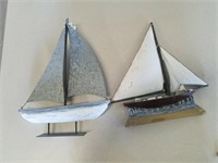 Wooden Sailboat & Cast Iron Boat Door Stop