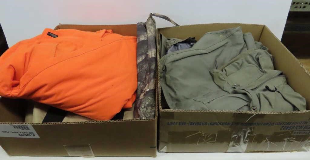 2 Trays of Hunting & Fishing Clothes