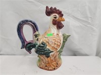 Ceramic rooster teapot